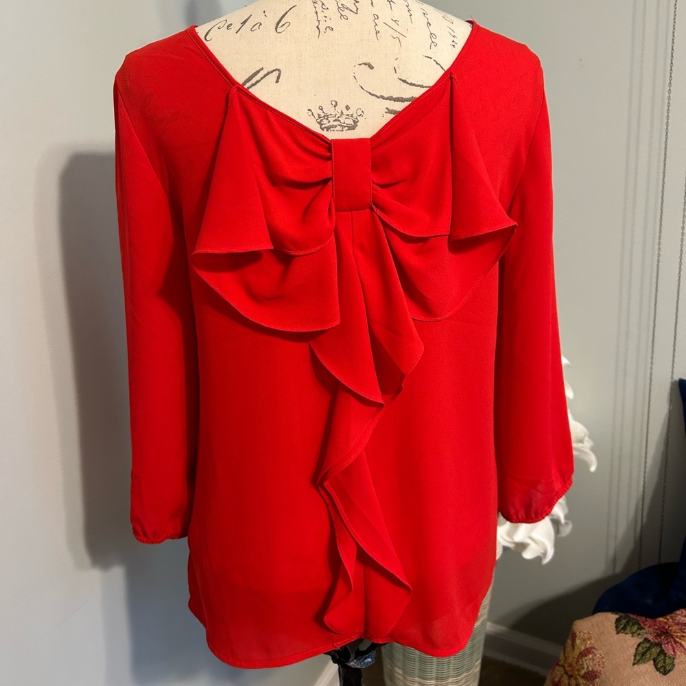 Express Red Bow-back blouse